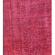 Red Handmade Vintage Overdyed Turkish Carpet